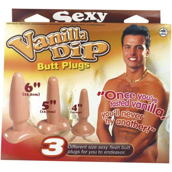 Satisfaction – Vanilla Dip Butt Plug Set 3 Sizes (flesh) Assorted