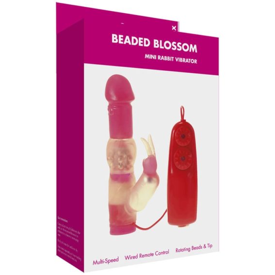 Minx - Beaded Blossom Rabbit Vibrator (red)