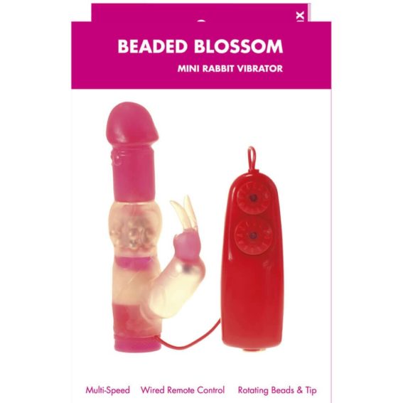 Minx - Beaded Blossom Rabbit Vibrator (red)
