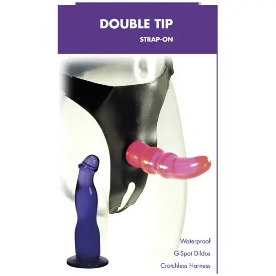 Kinx – Double Tip Strap On (pink And Blue)