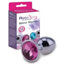 Relaxxxx Silver Chrome Butt Plug With Pink Diamonte (medium)
