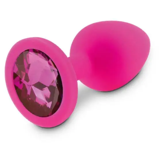 Relaxxxx Silicone Pink Butt Plug With Pink Diamonte (small)