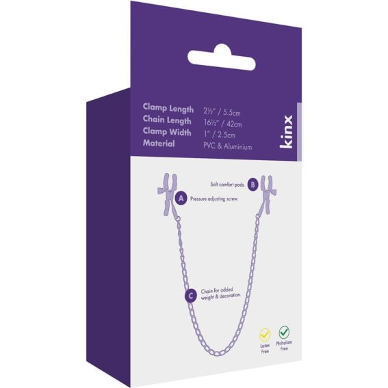 Kinx - Squeeze-n-please Nipple Clamps With Chain (chrome)