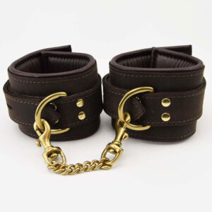 Bound - Nubuck Leather Wrist Restraints (with Gold Metal Detail)