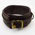 Bound – Nubuck Leather Collar (with Gold Metal Detail)