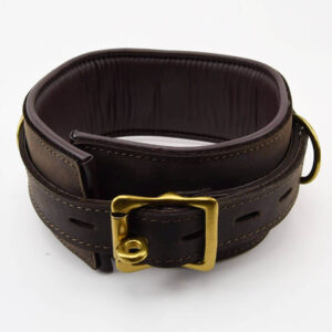 Bound - Nubuck Leather Collar (with Gold Metal Detail)
