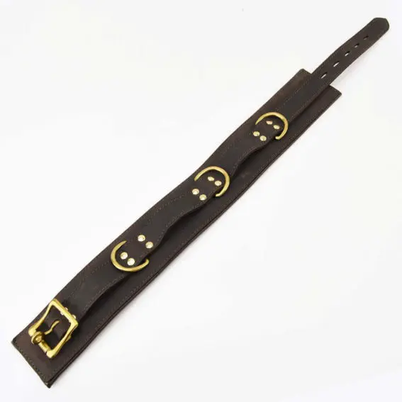 Bound – Nubuck Leather Collar (with Gold Metal Detail)