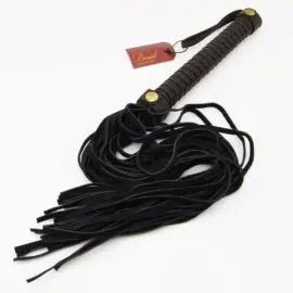 Bound – Nubuck Leather Flogger (with Gold Metal Detail)