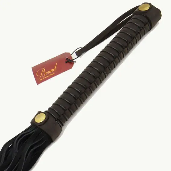Bound – Nubuck Leather Flogger (with Gold Metal Detail)