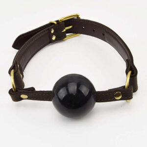 Bound - Nubuck Leather Solid Ball Gag (with Gold Metal Detail)