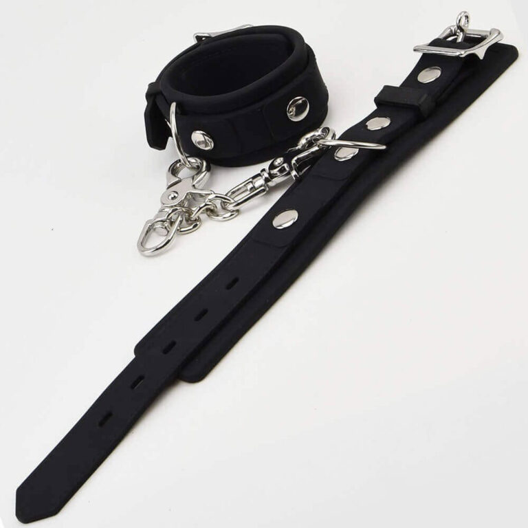 Bound To Please - Silicone Universal Cuffs (silver Metal Detail)