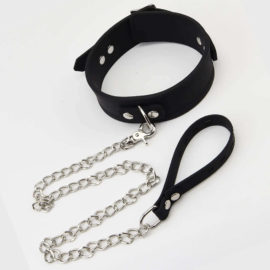 Bound To Please – Silicone Collar And Lead Set (silver Metal Detail)