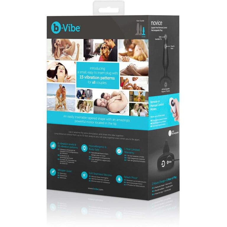 B-vibe Novice - 15x Vibrating Patterns Remote Control Anal Plug (black)