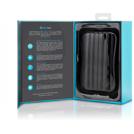 B-vibe Triplet - 2 Motor Vibrating Remote Control Anal Beads (black)