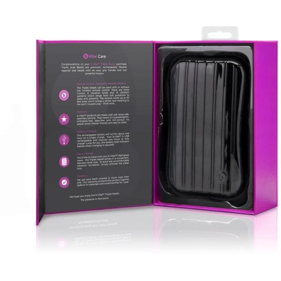 B-vibe Triplet - 2 Motor Vibrating Remote Control Anal Beads (fuchsia)