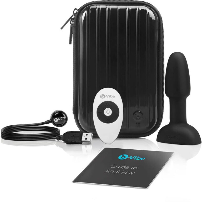 B-vibe Rimming Petite - Rotating Vibrating Remote Anal Plug (black)