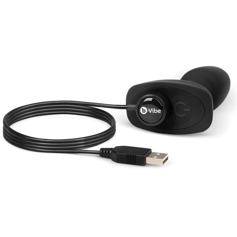 B-vibe Rimming Petite - Rotating Vibrating Remote Anal Plug (black)