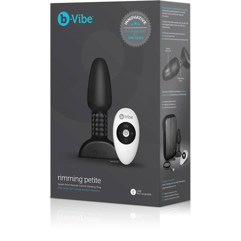 B-vibe Rimming Petite - Rotating Vibrating Remote Anal Plug (black)