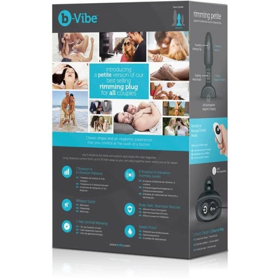 B-vibe Rimming Petite - Rotating Vibrating Remote Anal Plug (black)