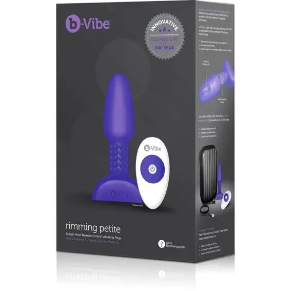 B-vibe Rimming Petite – Rotating Vibrating Remote Anal Plug (purple)