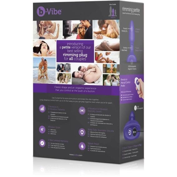 B-vibe Rimming Petite - Rotating Vibrating Remote Anal Plug (purple)