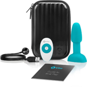 B-vibe Rimming Petite - Rotating Vibrating Remote Anal Plug (teal)