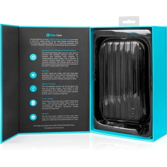 B-vibe Rimming Petite - Rotating Vibrating Remote Anal Plug (teal)