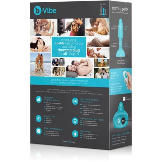 B-vibe Rimming Petite - Rotating Vibrating Remote Anal Plug (teal)