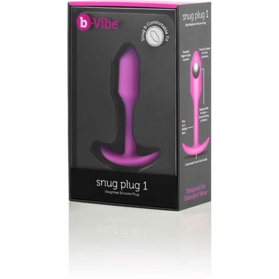 B-vibe Snug Plug 1 – Small Precision Shaped Weighted Anal Plug (fuchsia)