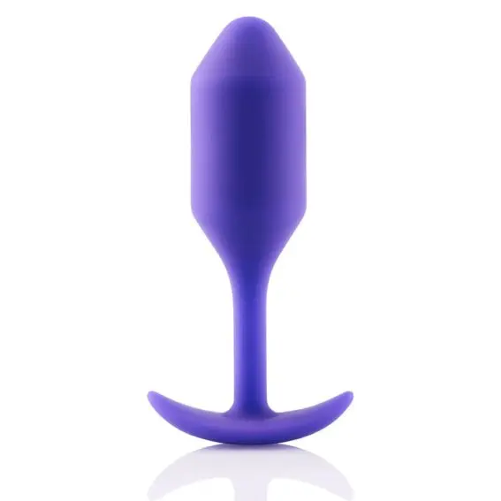 B-vibe Snug Plug 2 - Medium Precision Shaped Weighted Anal Plug (purple)