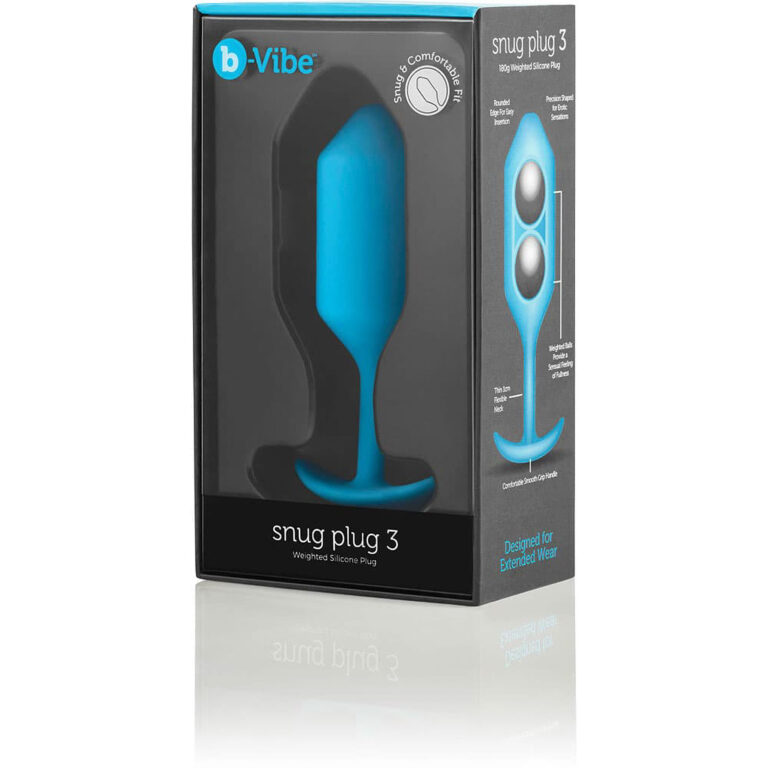 B-vibe Snug Plug 3 - Large Precision Shaped Weighted Anal Plug (teal)