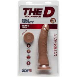 The D By Doc Johnson – Ultraskyn Realistic Thin Dildo – Caramel 7-inch