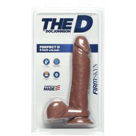 The D By Doc Johnson – Firmskyn Realistic Perfect Dildo – Caramel 8-inch