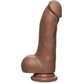 The D By Doc Johnson – Firmskyn Realistic Master Dildo & Balls – Caramel 7.5-inch