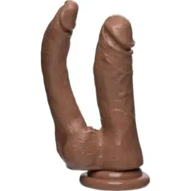 The D By Doc Johnson – Firmskyn Double-dippin Dildo – Caramel 6-inch