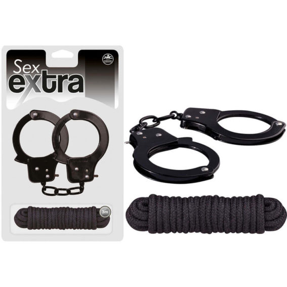 Satisfaction – Metal Sex Extra Cuffs And Love Rope (black)