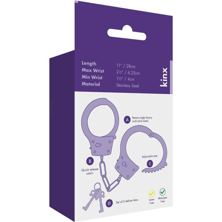 Kinx - Heavy Metal Handcuffs, Keys & Quick Release (chrome)