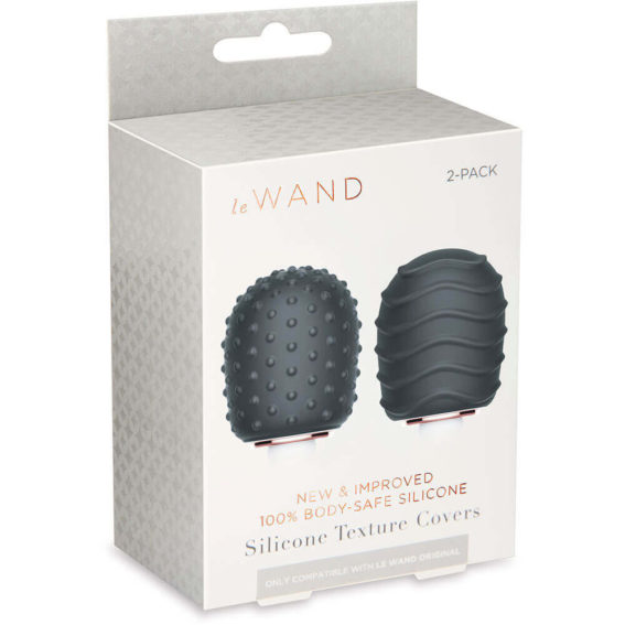 Le Wand Accessories For Vibrating Massager – Silicone Texture Covers (black 2 Pack)