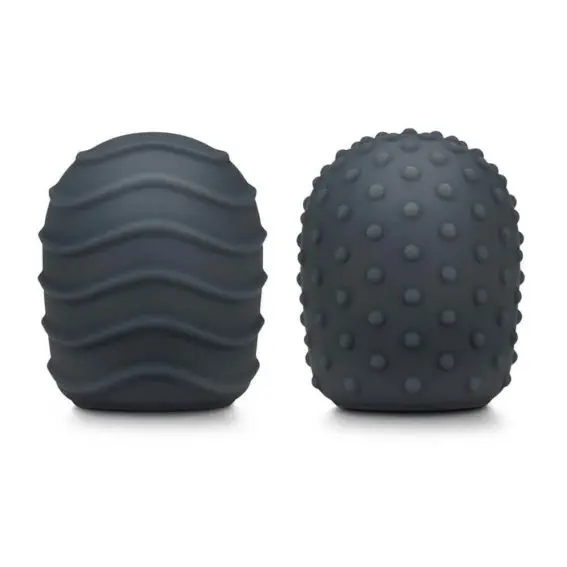 Le Wand Accessories For Vibrating Massager - Silicone Texture Covers (black 2 Pack)