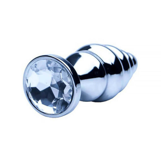 Precious Metals – Ribbed Silver Butt Plug (anal Toys – Butt Plugs)