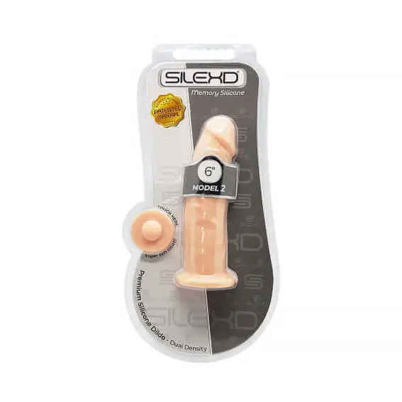 Silexd - 6 Inch Realistic Silicone Dual Density Dildo With Suction Cup (flesh)