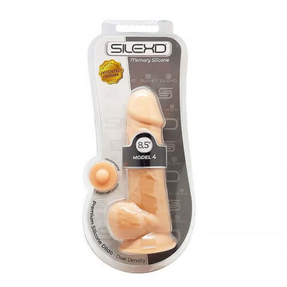 Silexd - 8.5 Inch Realistic Silicone Dual Density Girthy Dildo And Balls (flesh)