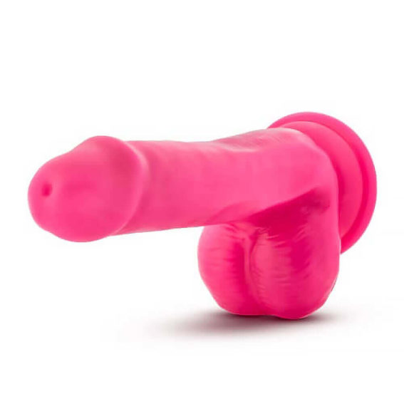 Blush – 6 Inch Dual Density Cock With Balls Neon Pink (dildos & Dongs)