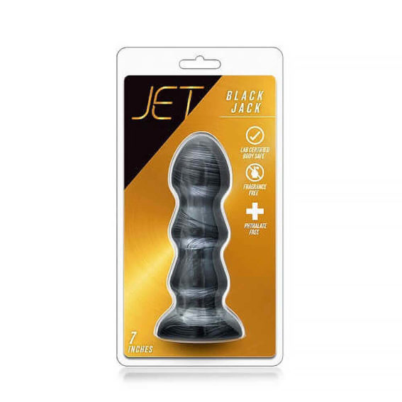 Blush – Jet Black Jack Large Ribbed Butt Plug 7 Inches (anal Toys – Butt Plugs)