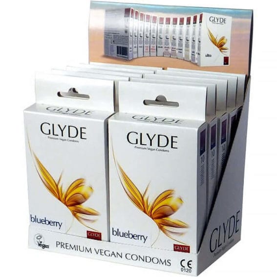 Glyde Vegan Condoms - Ultra Blueberry Flavour Vegan Condoms 10 Pack (essentials)