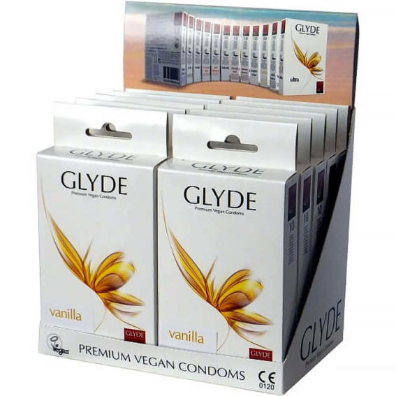 Glyde Vegan Condoms - Ultra Vanilla Flavour Vegan Condoms 10 Pack (essentials)
