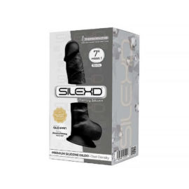 Silexd – 7 Inch Realistic Silicone Dual Density Dildo And Balls (black)