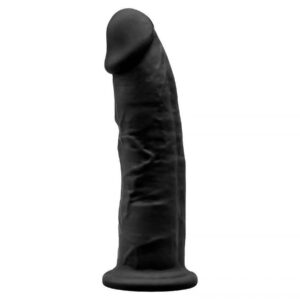 Silexd - 9 Inch Realistic Girthy Silicone Dual Density Dildo (black)