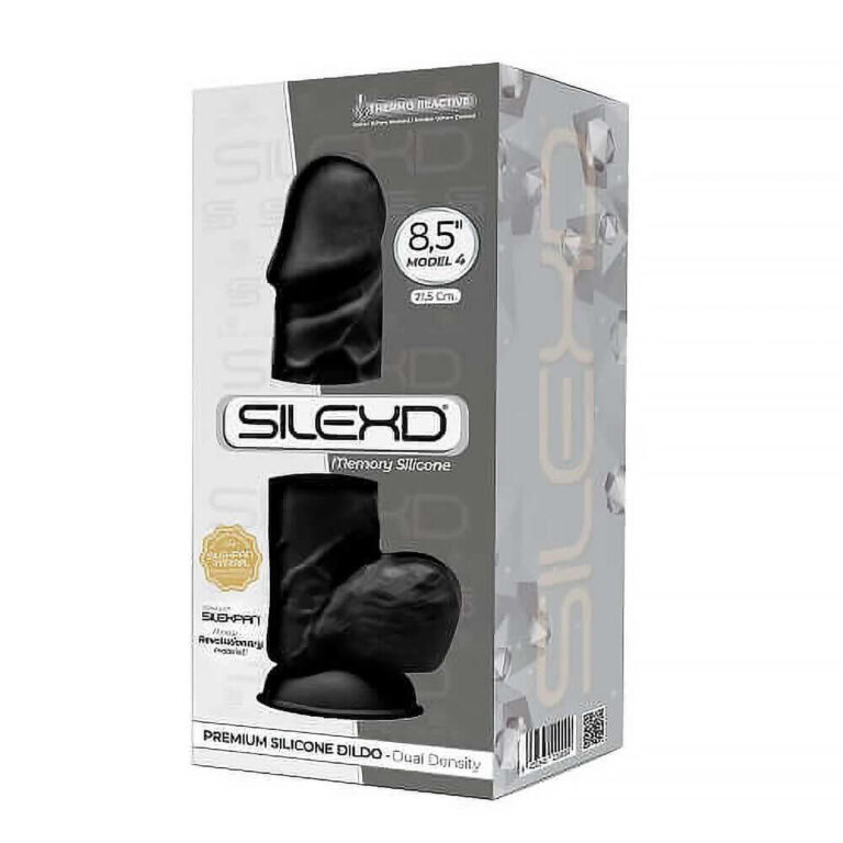 Silexd - 8.5 Inch Realistic Silicone Dual Density Girthy Dildo And Balls (black)