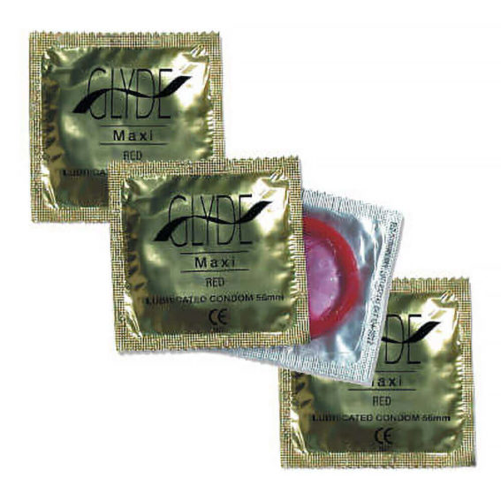 Glyde Vegan Condoms – Ultra Maxi Red Vegan Condoms 100 Bulk Pack (essentials)